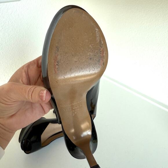 Nicholas Kirkwood Black Patent Leather Platform Slingback Heels Size 37 (US 7) - Picture 8 of 10